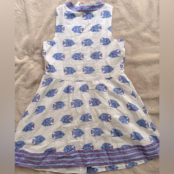 NWT Vineyard Vines Tang Fish Linen Dress White Blue Size M - Picture 6 of 12